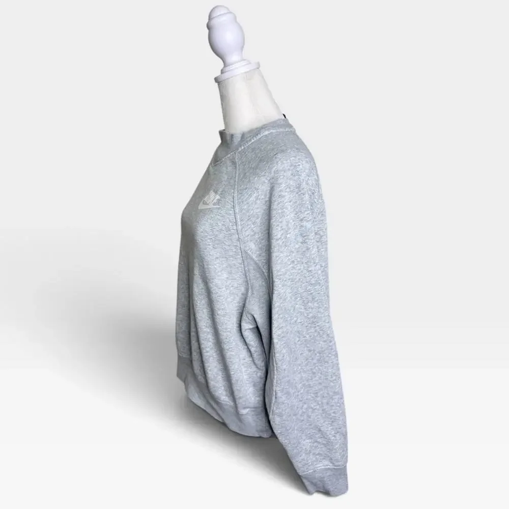NIKE Women's Pullover Sweatshirt Ribbed Cuff & Neckline Gray Size Medium